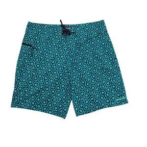 Patagonia blue and teal geometric Patterned board Swim Shorts size 36